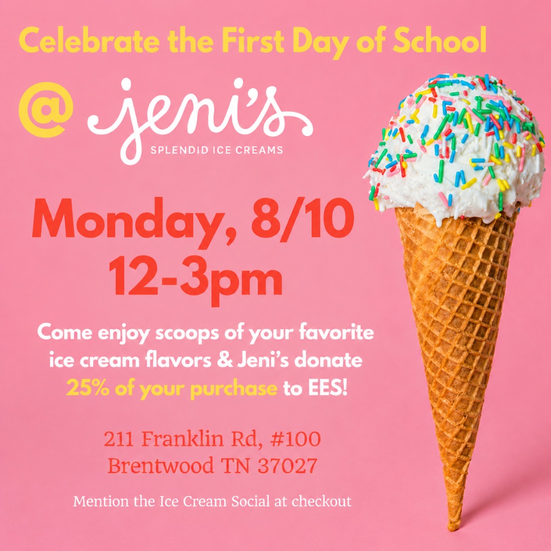 Spirit Afternoon at Jeni's Ice Cream - Brentwood